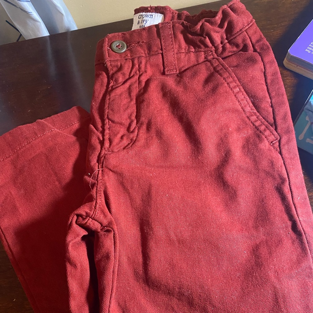 Burgundy khakis
